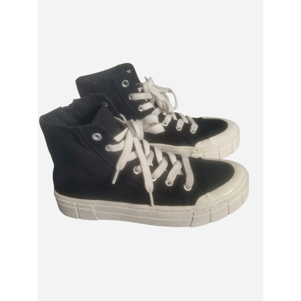 Mad Love Black Platform High Top Sneakers Womens Size‎ 10 Lace Up Zip Side Y2k
